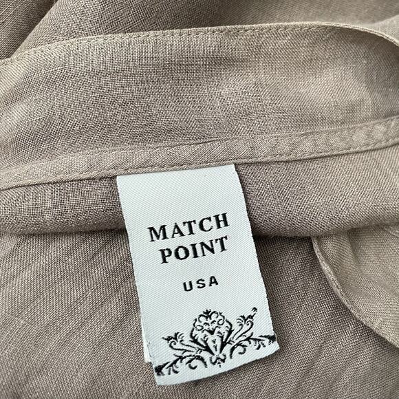 Match Point USA Tunic Top Size Medium 100% Linen Lagenlook Neutral Minimalist - Picture 5 of 8